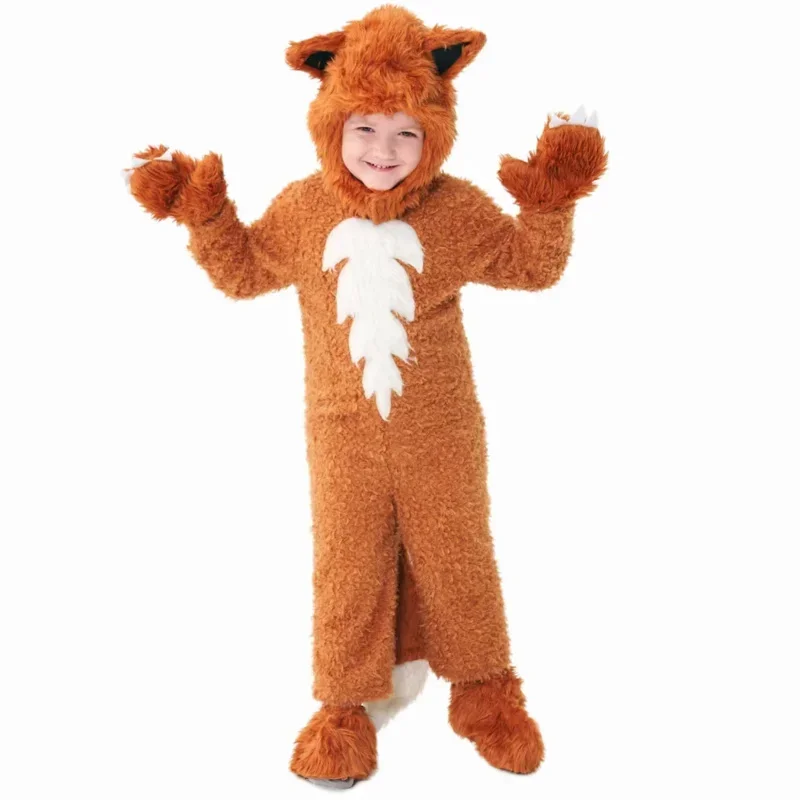 SLaura rel Cosplay pour enfants, grenouillères animales, combinaison, vêtements de performance sur scène, costume de renard, cosplay confortable, fête d'Halloween, SN88