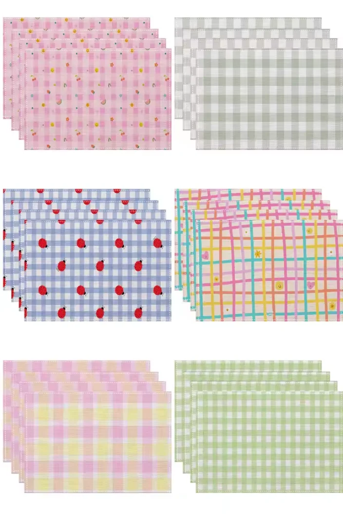 Various Checkerboard Colors Placemat Kitchen Dining Room Dining Table Anti-scalding Heat Insulation Mat