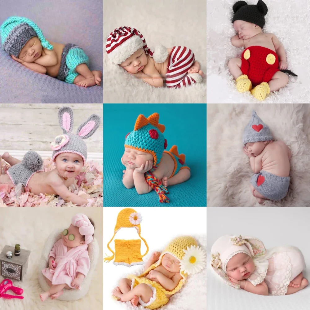 Newborn Baby photoshoot Suit New born Baby Girls Boys Crochet Knit Costume Photography Prop Outfits Baby Clothes infant Clothing