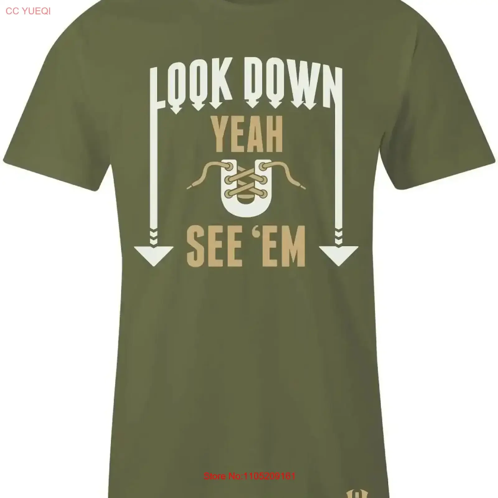 تي شيرت Look Down لتتناسب مع فئة ريترو أوليف 12's CP3 من فئة 2003 العتيقة المغسولة للارتداء اليومي جرافيك عتيق قليلاً #1