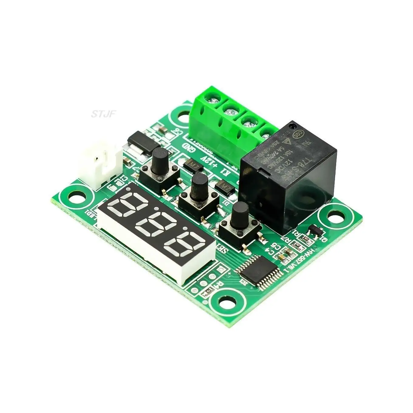 W1209 Digital Temperature Control Thermostat Switch Plate with Blue/Red Light DC 12V for HVAC Systems