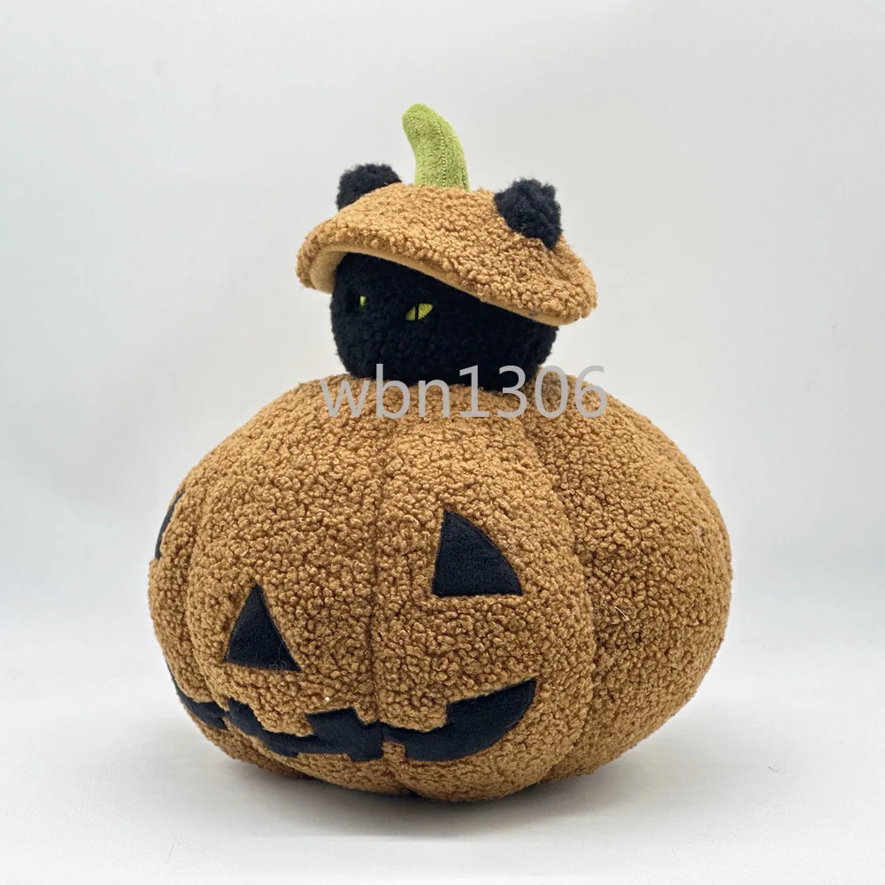 New Peek a Boo Cat Pillow Halloween Pumpkin Black Cat Plush Doll