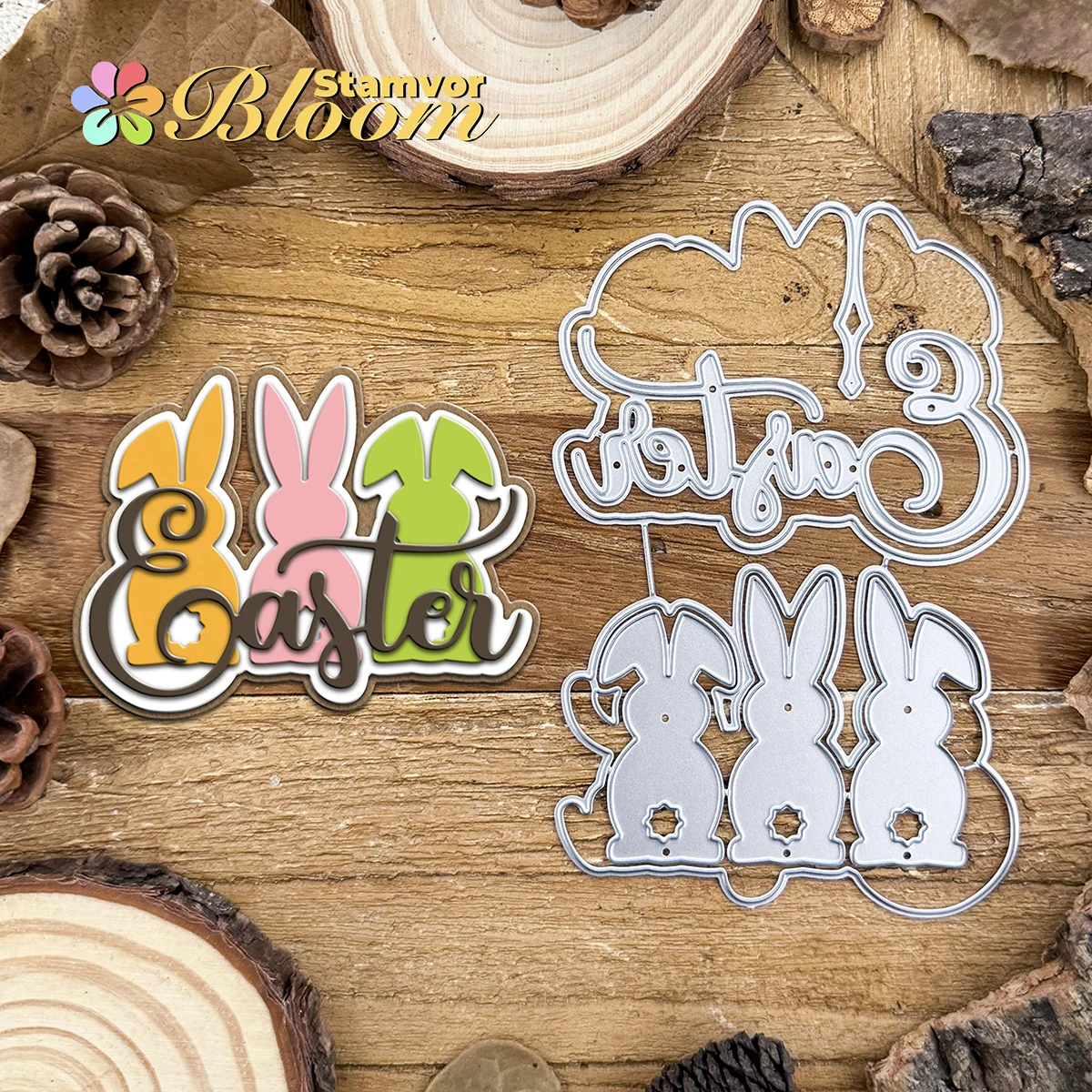 Original Schicht Schöne Frühling OSTERN Hase Metall Schneiden Stirbt Scrapbooking Dekorative Prägung