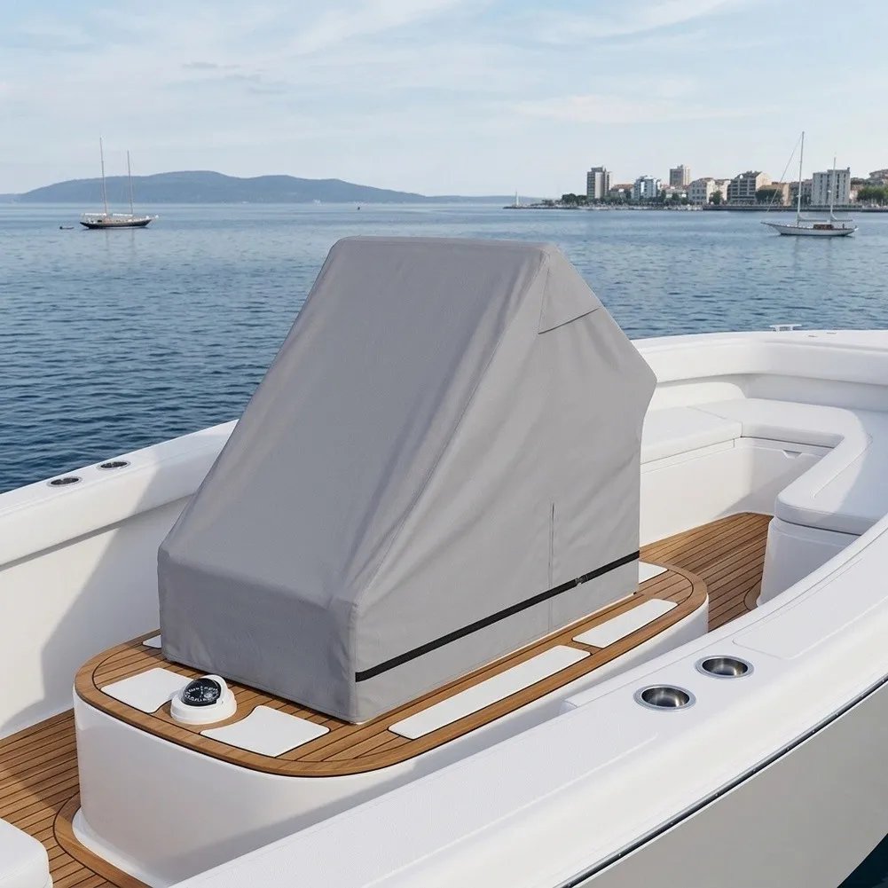 Boat Center Console Cover Protection Boat Console Cover With Windproof Strap Marine Grade Waterproof Protector Boat Accessories