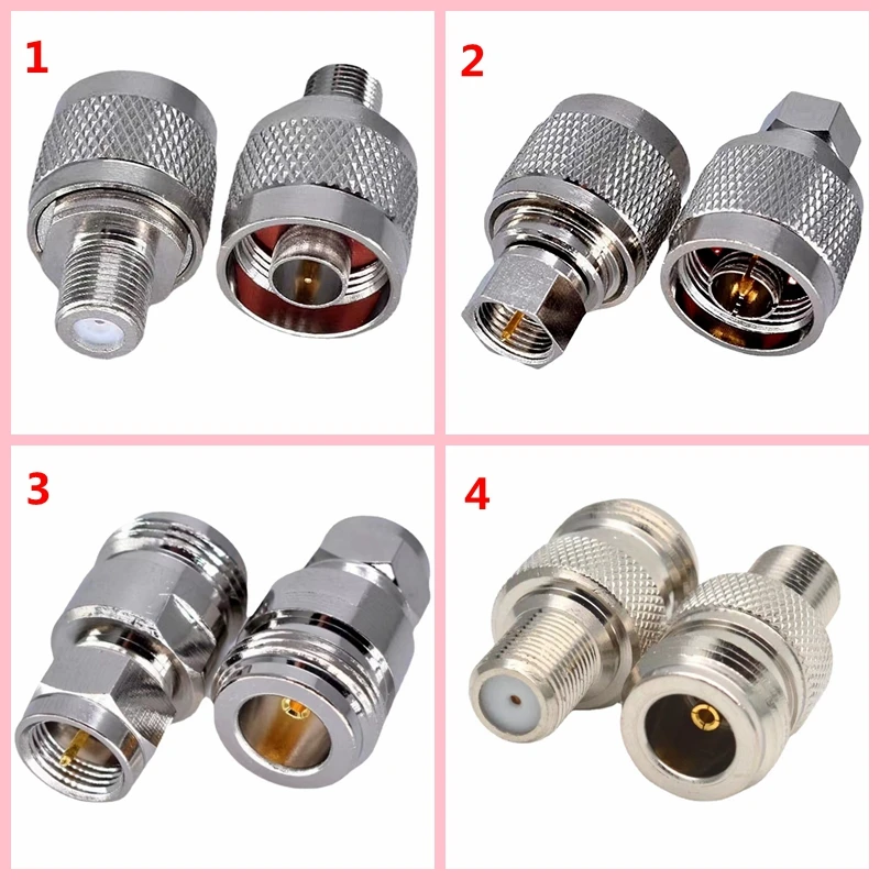 1Pcs N Type To F TV Male Female Straight Connector L16 N Male Female To F TV Male Female Coaxial Converter Brass Copper Adapter