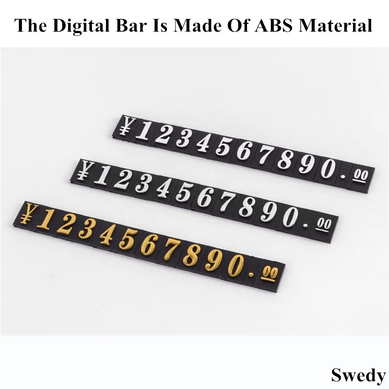 Verstelbare Letters Cube Numbers Met Aluminium Base Prijs Sign Holder Display Stand Plastic Sieraden Prijs Label Tags