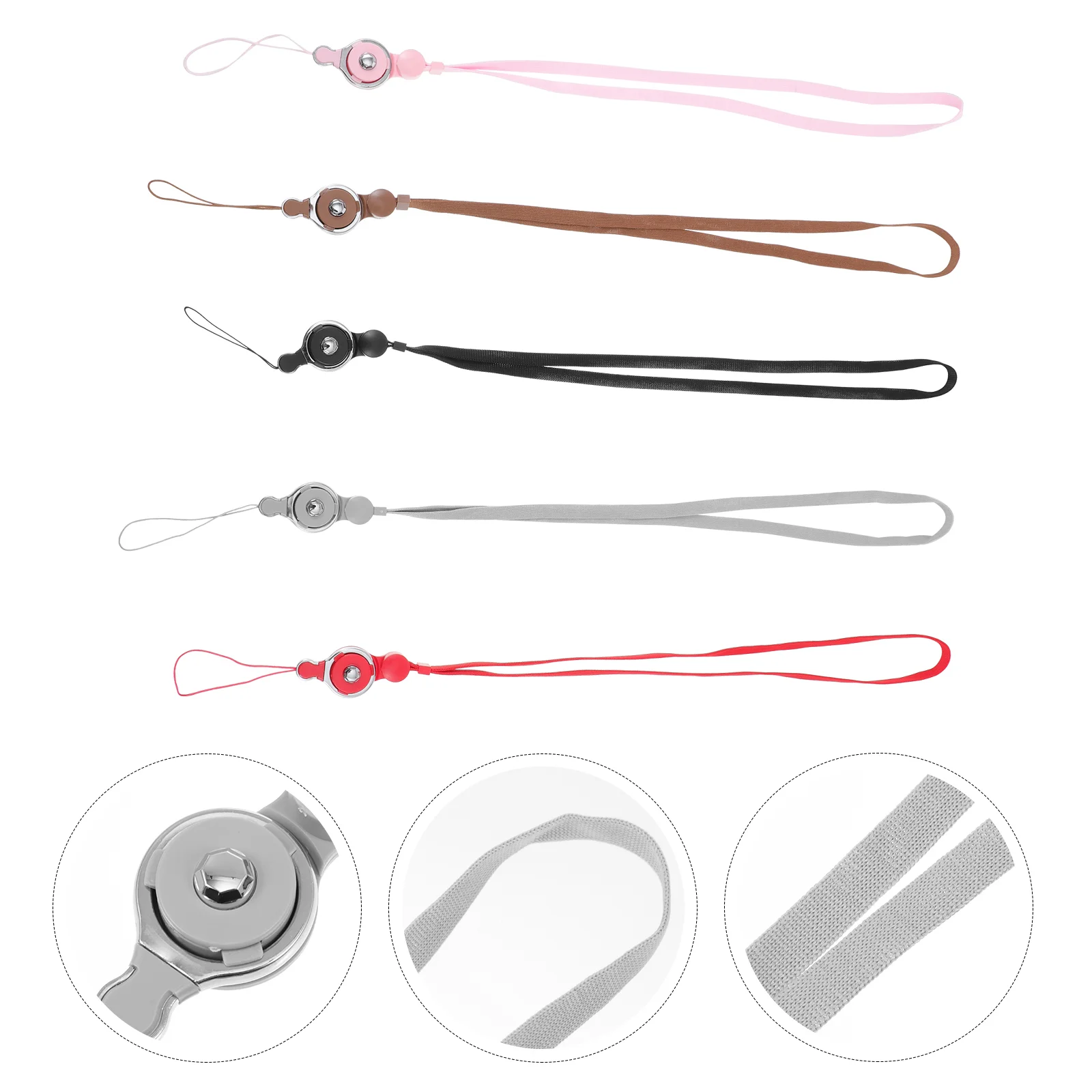 5 Pcs Mobile Phone Straps Durable Lanyard Pearlescent Cell Holder Nylon Wrist Wear-resistant