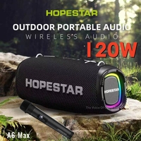 Caixa de som Hopestar A6 max 120W high output TWS subwoofer outdoor karaoke portable waterproof Bluetooth speaker music center