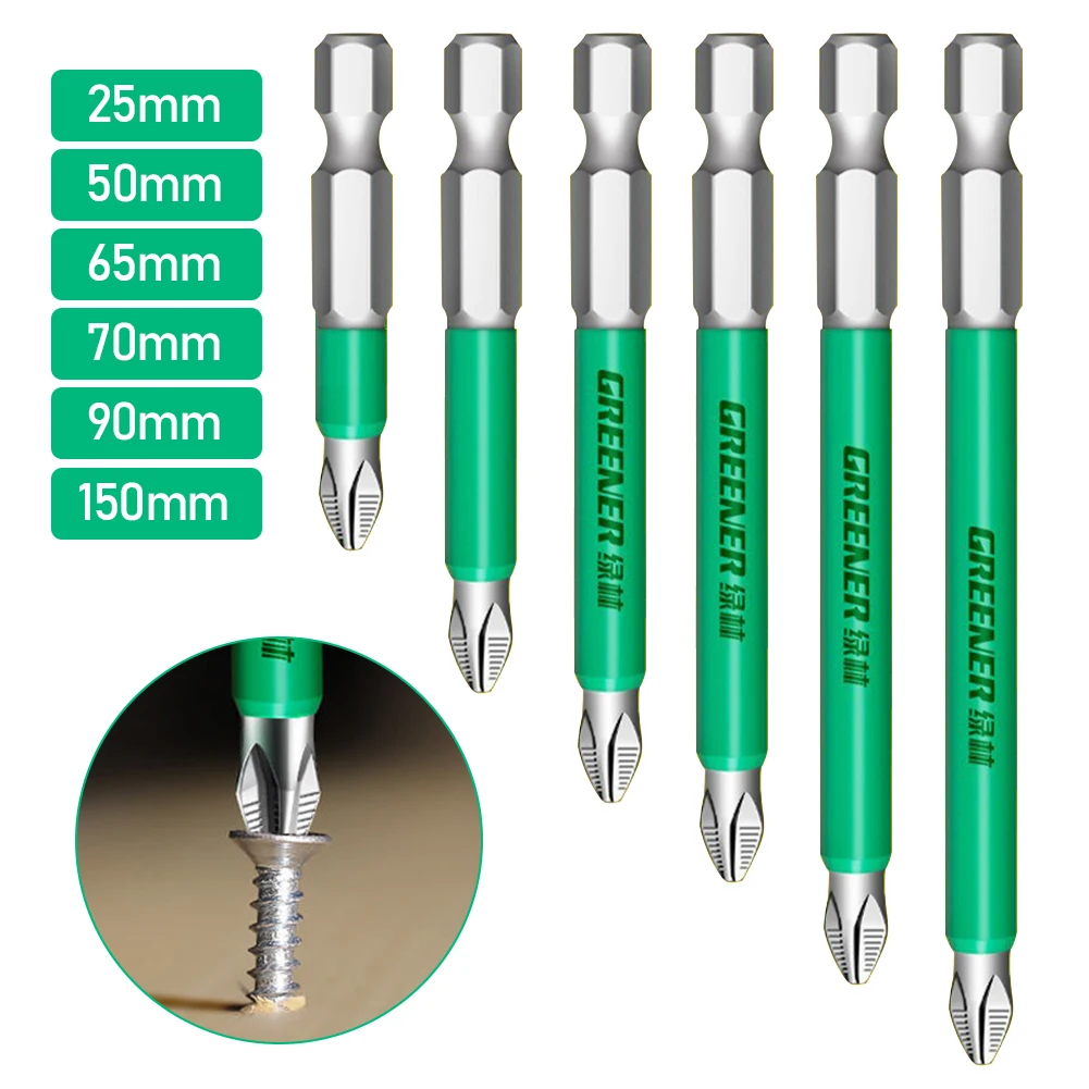 Anti Slip Magnetic Batch Head Cross High Hardness Hand Drill Bit Screw Electric Screwdriver Set 25/50/65/70/90/150mm PH2