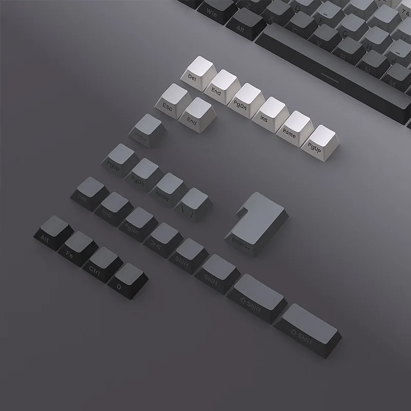 

Keycap spot cross-border polar day gradual change color side engraved luminous 134 key small full set 0EM height PBT material