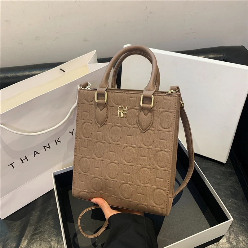 

Элегантная дизайнерская женская кожаная сумка-тоут, модная роскошная сумка через плечо, классический шикарный вид для женщин