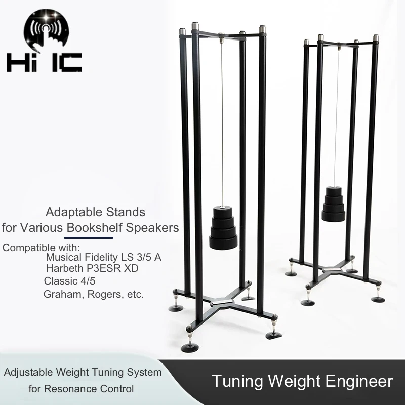 

HiFi Audio Resonance-Tuning Speaker Stands Isolation Rack for Bookshelf Speakers Mass Loaded Vibration Control Stand System