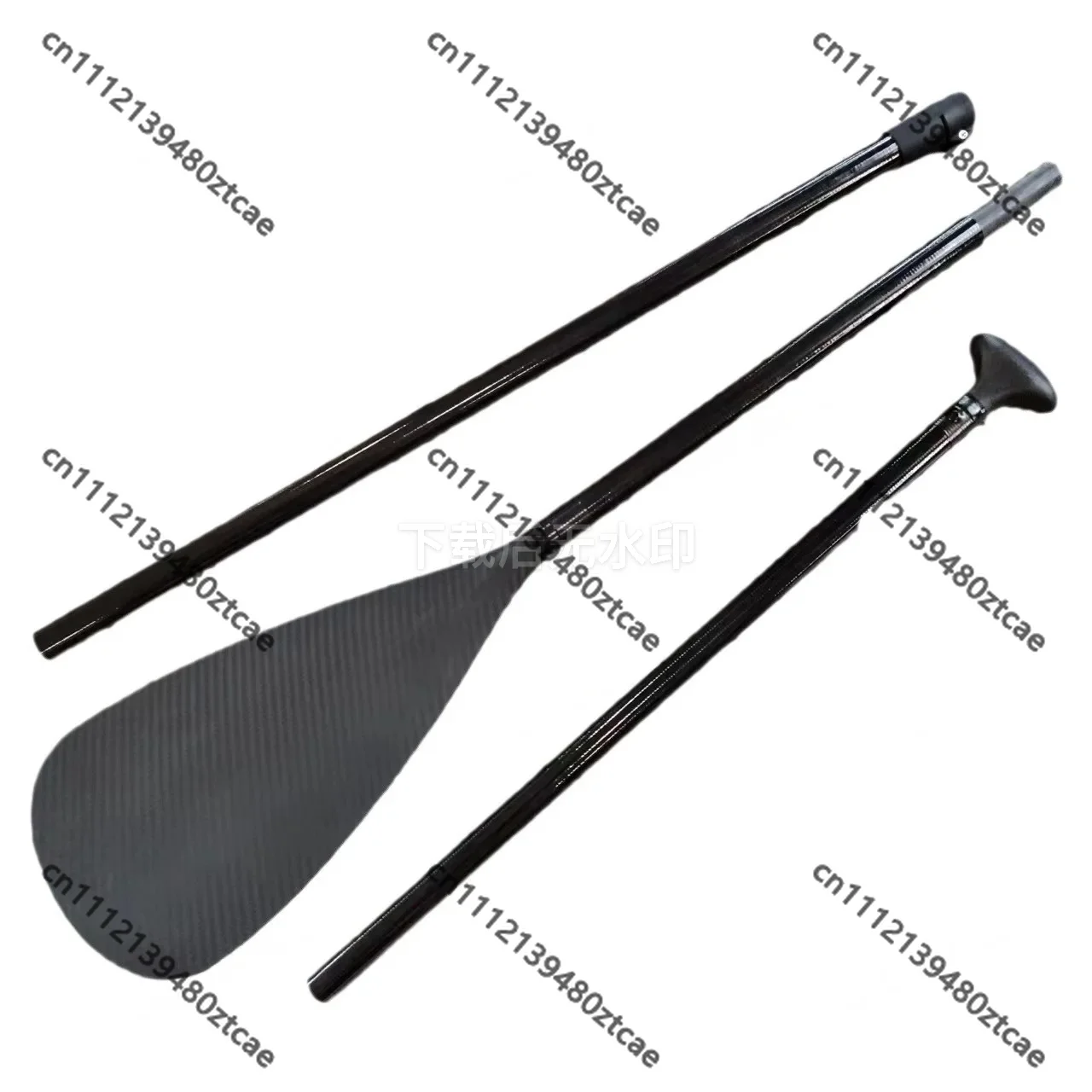 T03 Vollcarbon SUP Paddel Carbonfaser Einzelblatt 3-fach Verstellbares Rennpaddel für Surfen & Paddleboard