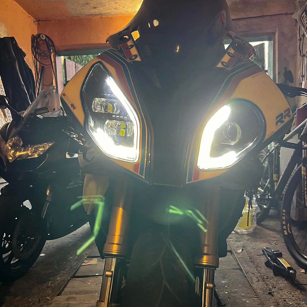 Emark aprovado 120w farol da motocicleta alto baixo feixe drl cabeça lâmpada para bmw s1000rr s1000 2015-2018 conjunto completo do farol led