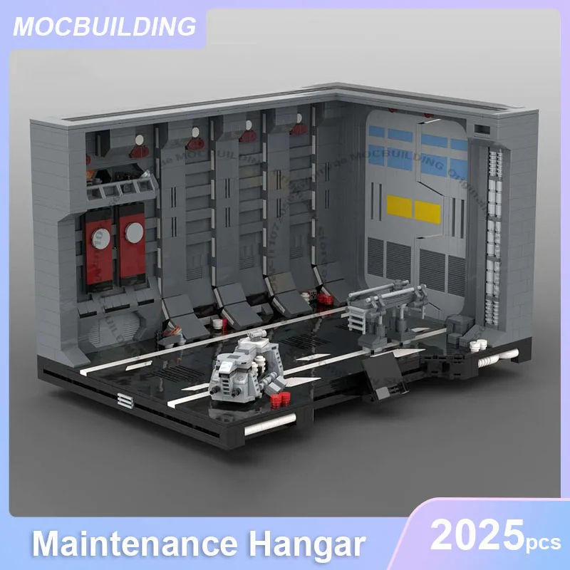 

Модель-диорама ангарного комплекса среднего размера для обслуживания, конструктор MOC, сборные кирпичики, DIY, коллекционные космические игрушки, подарки, 2025 деталей