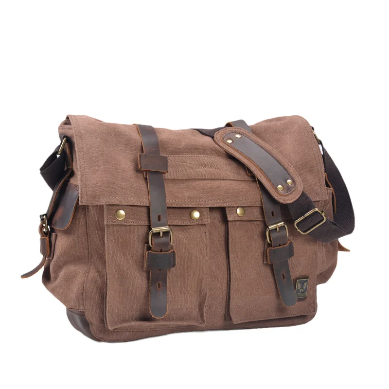 Imagem -03 - Chikage Computador de Grande Capacidade Bolsa de Ombro Crossbody Euramerican Vintage Canvas Messenger Bolsa Bolsa de Escola de Lazer Simples