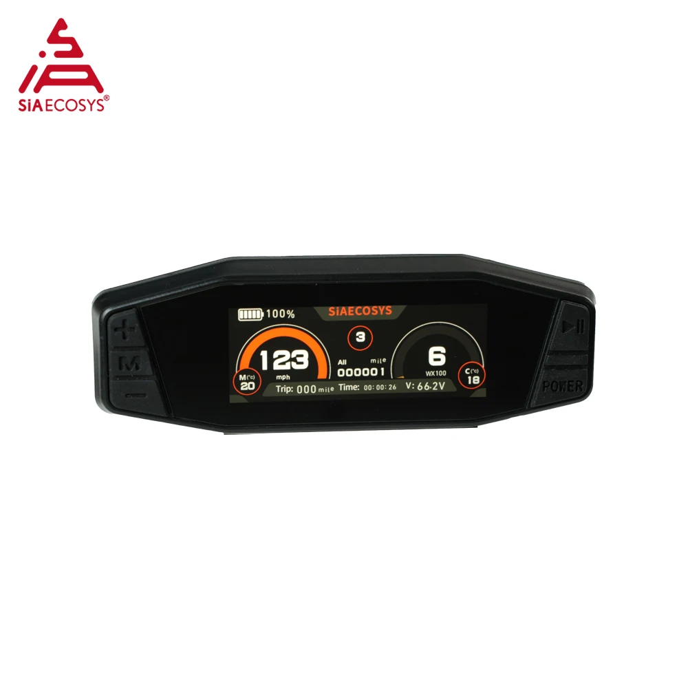 

SiAECOSYS New Arrival 3.13inch TFT SCJ313 Speedometer CAN BUS and One-Lin Protocol for Electric Motorcycle Long Gauge Adjustable