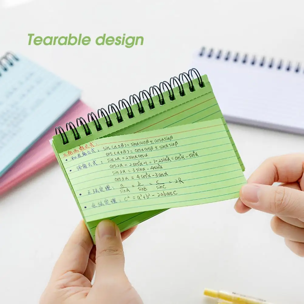 Candy Color Horizontal Line Thickened Coil Book Staff Meeting Index Memo Book School Office Home Memory Learning To-do List