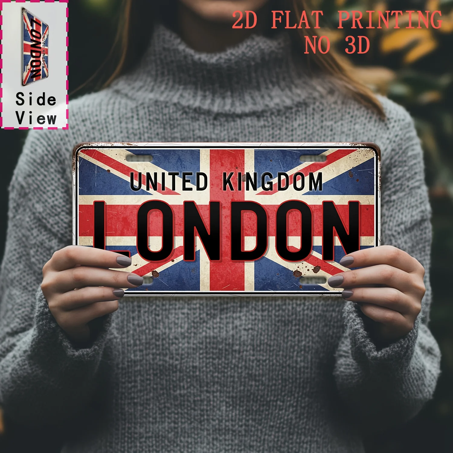 Placa de Metal Vintage 'LONDON - Home Decor London avaliação e preço
