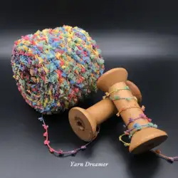 Rainbow Pompoms Crochet Yarn 100g Puffy Fluffy Yarn for Crochet Thread Fancy Knitting Yarn Art Velvet Yarns