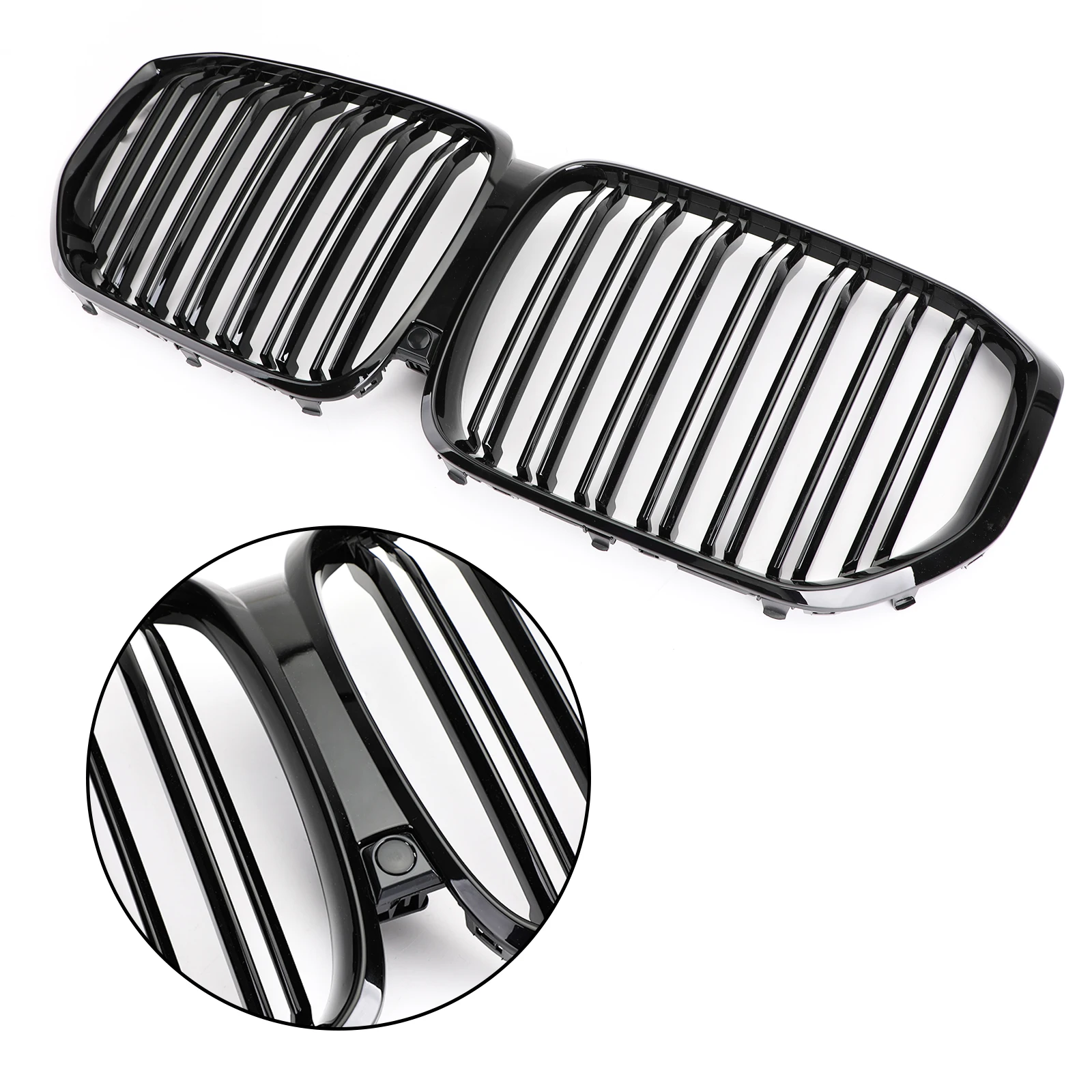 

Artudatech Front Kidney Grille Gloss Black Grill Dual Fin For BMW X5 G05 2018-2021