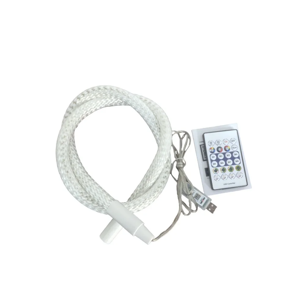 5V USB Neon Rope Light 360 Degree Flexible Music Sync RGBIC Rope Light Bluetooth APP Control Dream Color Round Neon Light