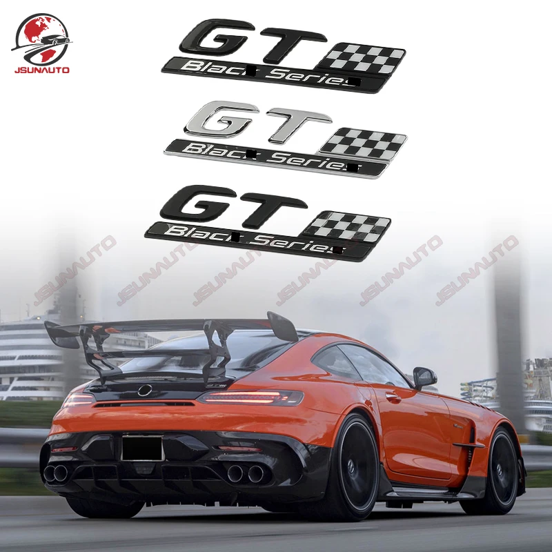 

ABS Plastic Car Trunk Sticker For Mercedes Black Series Style Silver Black Logo Decorate For C190 AM-G GT SL CLK BS Badge