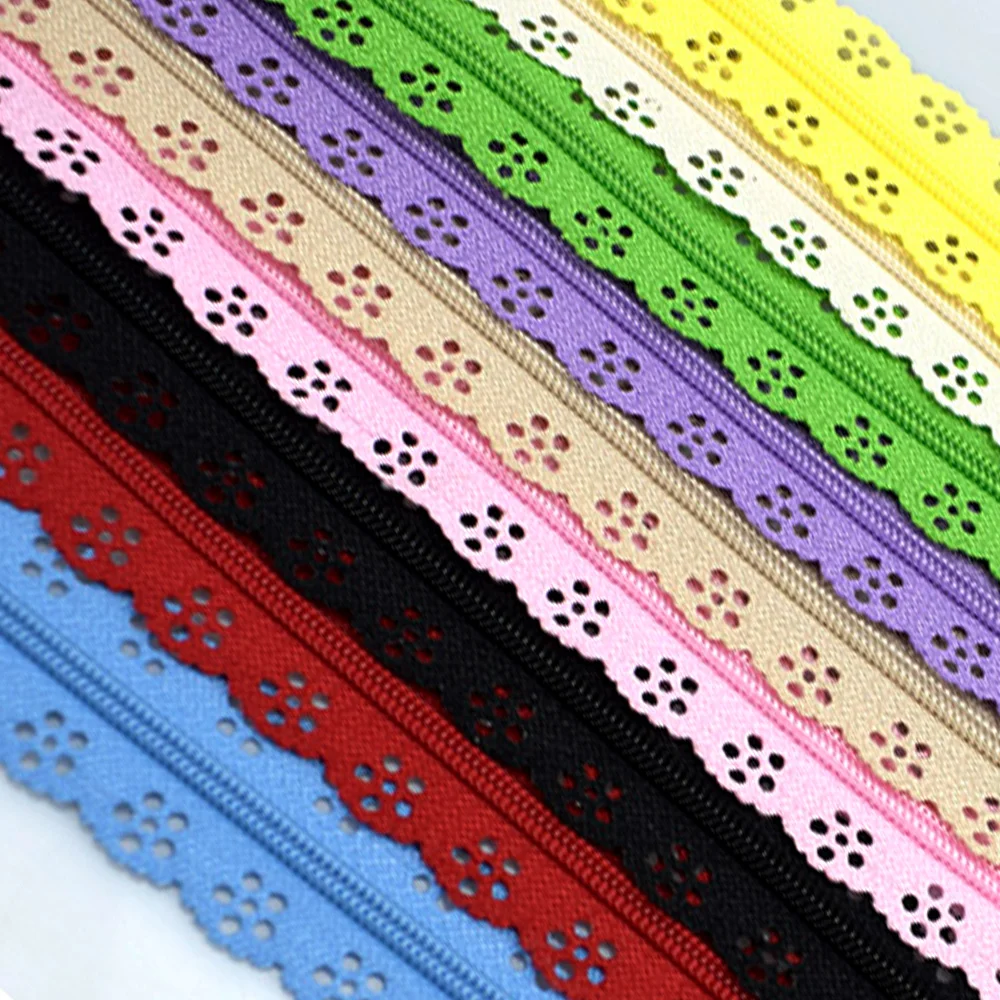 50Pcs Colorful 25cm Lace Closed Nylon Zippers Finish Zipper for DIY Sewing Tailor Craft Wedding Dress Purse Bags Accessories