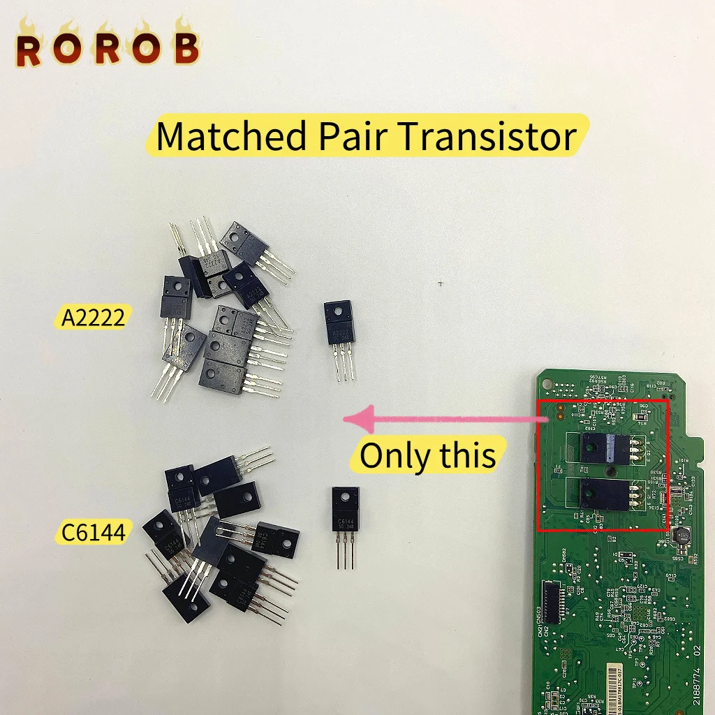 2SA2222 2SC6144 A2222 C6144 زوج متطابق شرائح الترانزستور لإصلاح اللوحة الرئيسية للطابعة EPSON ، قطع غيار جديدة تمامًا