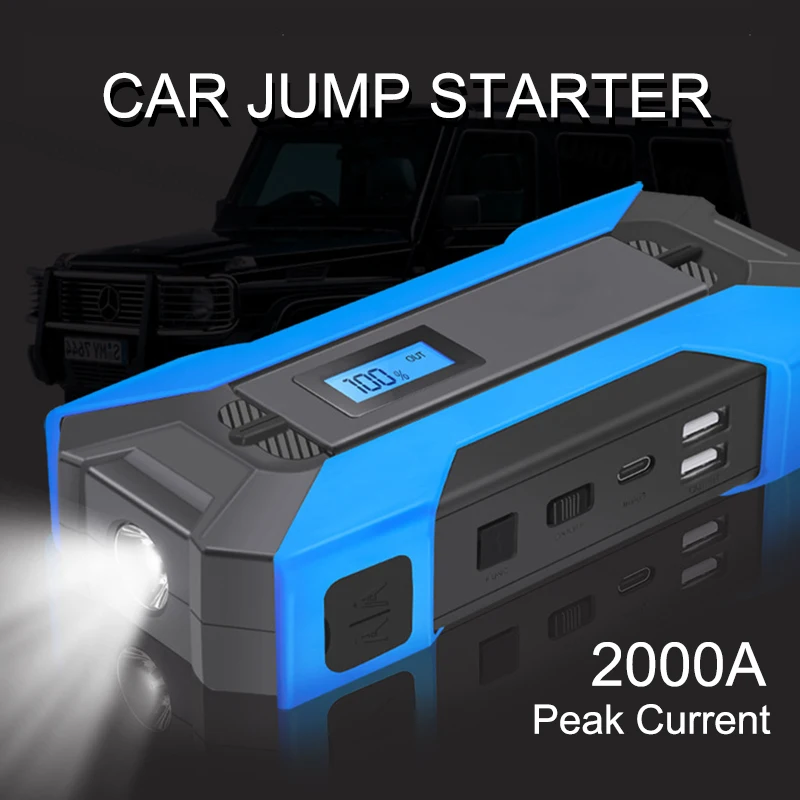 Tragbare 2000A Auto Starthilfe Power Bank Tragbare für Auto Motor Batterie Ladegerät Bosster Notfall Start Gerät 12V Auto