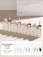 12ml One Second Leveling French Style Nail Polish Glue 2025 New High Saturation Crisperding French Style Painting Nail Salon