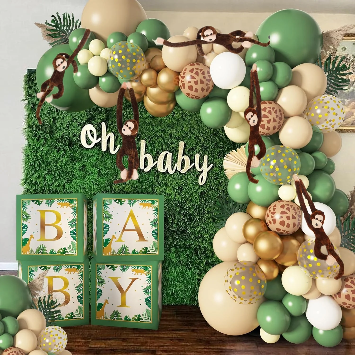 6-20 個の森のぬいぐるみ 23 センチメートルぶら下げ猿ぬいぐるみフックループファスナー手付きベビーシャワーパーティーの記念品