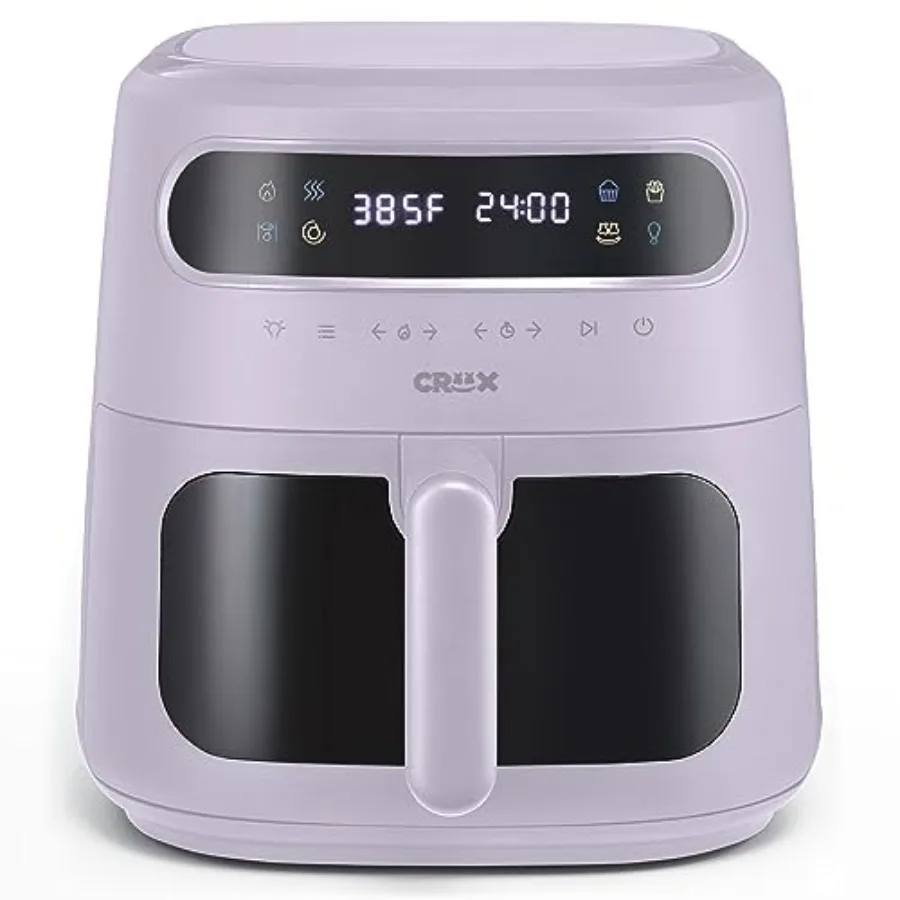 

x Marshmello 8.0 QT Digital Air Fryer with TurboCrisp Technology Touch Screen Temperature Control Timer and Auto Shut-off Fully