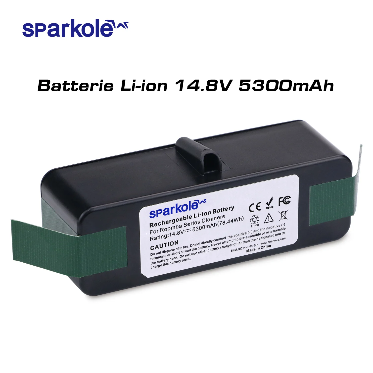 Batterie Li-ion Sparkole 5,3 Ah 14,8 V avec cellules de marque pour iRobot Roomba 500 600 700 800 Series 560 620 630 650 760 770 870 R3