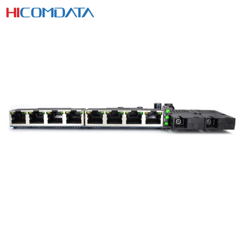 Gigabit Uplink Ethernet Switch.2*1000M fiber optical ports and 8*10/100M RJ45 ports .PCBA SC 20km