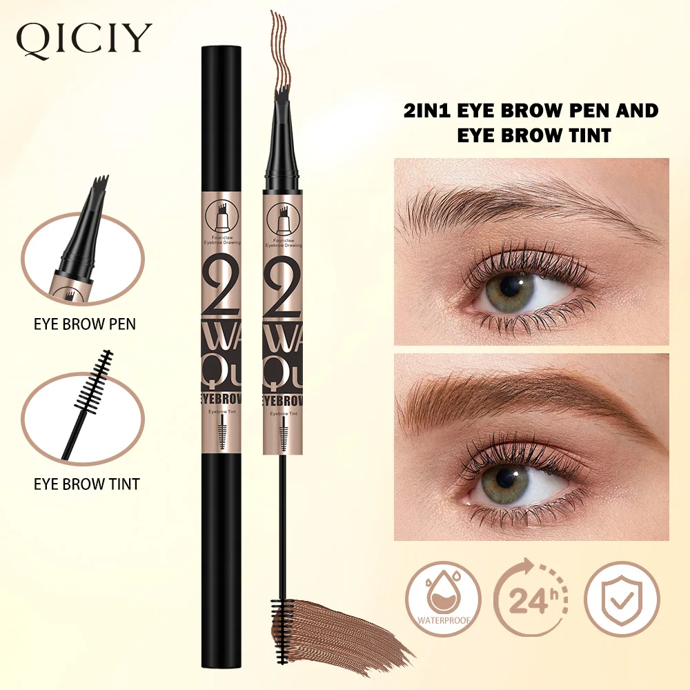 QICIY4 Eyebrow Pencil And Brow Mascara Set - Smudge-proof Waterproof Sweat-resistant Makeup for Perfect Brows