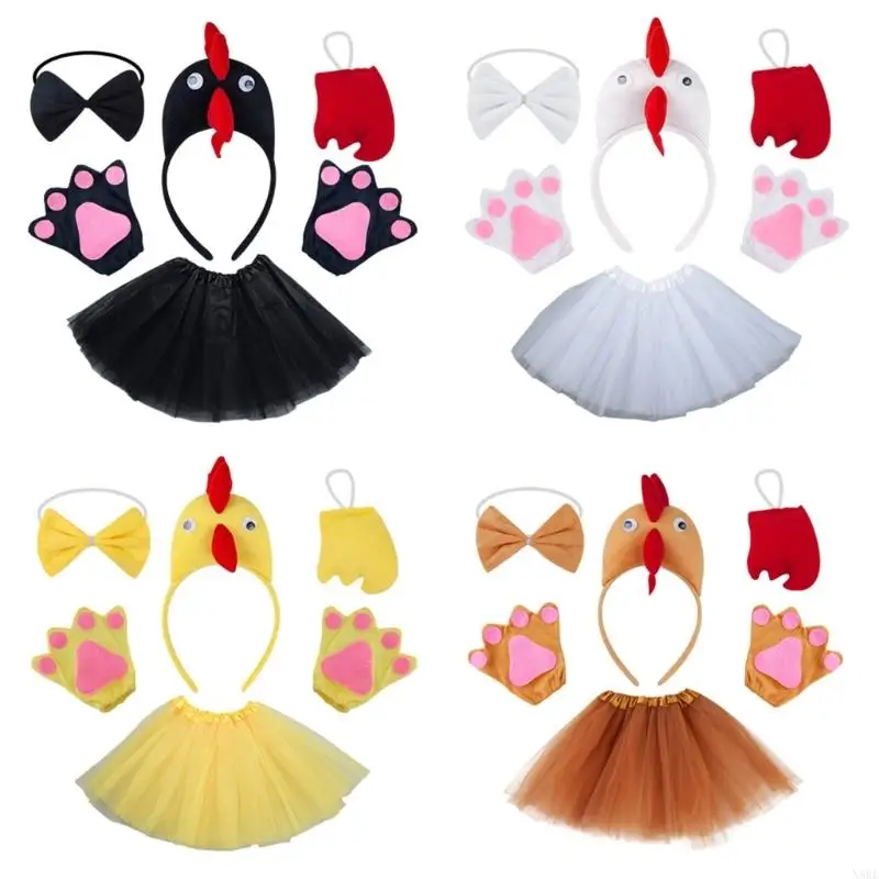 N5ke Dậu kéo sợi tóc Phục sinh Gà Găng tay Bowtie Găng tay Bộ trang phục Gà