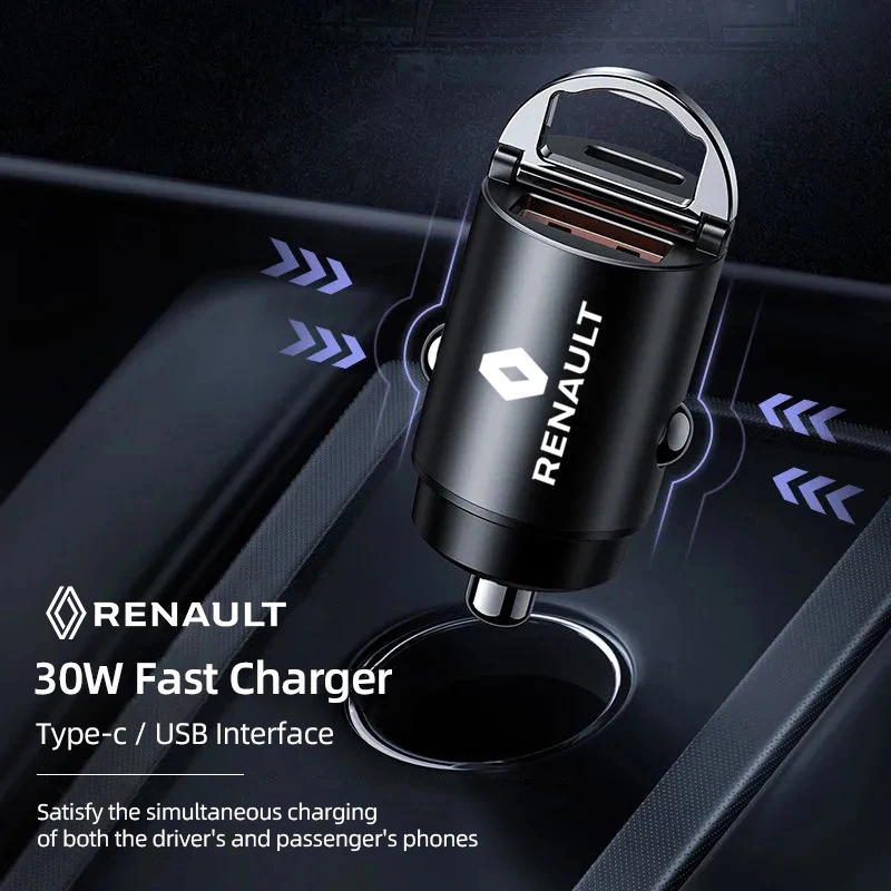 30 واط شاحن سريع USB نوع-C واجهة اكسسوارات السيارات لرينو QM6 كليو كادجار ذات المناظر الطبيعية الخلابة كوليوس ميجان زو اسبيس كابتور أستراليا