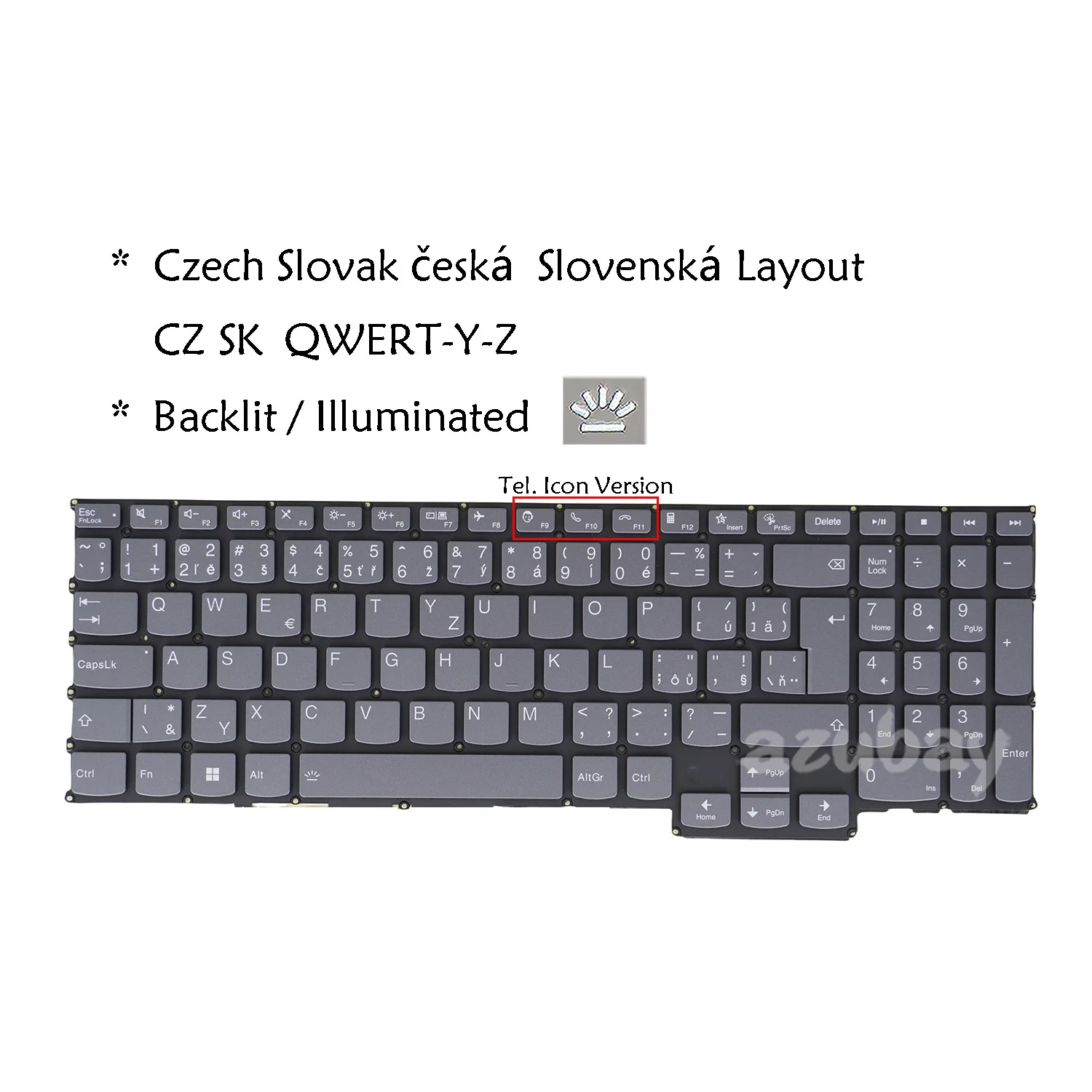 Czech Slovak QWERTZ-Y-Z Backlit Laptop Keyboard For Lenovo  IdeaPad Pro 5 16IRH8  Pro 5 16ARP8 Pro 5 16APH8 83AQ 83AS 83AR