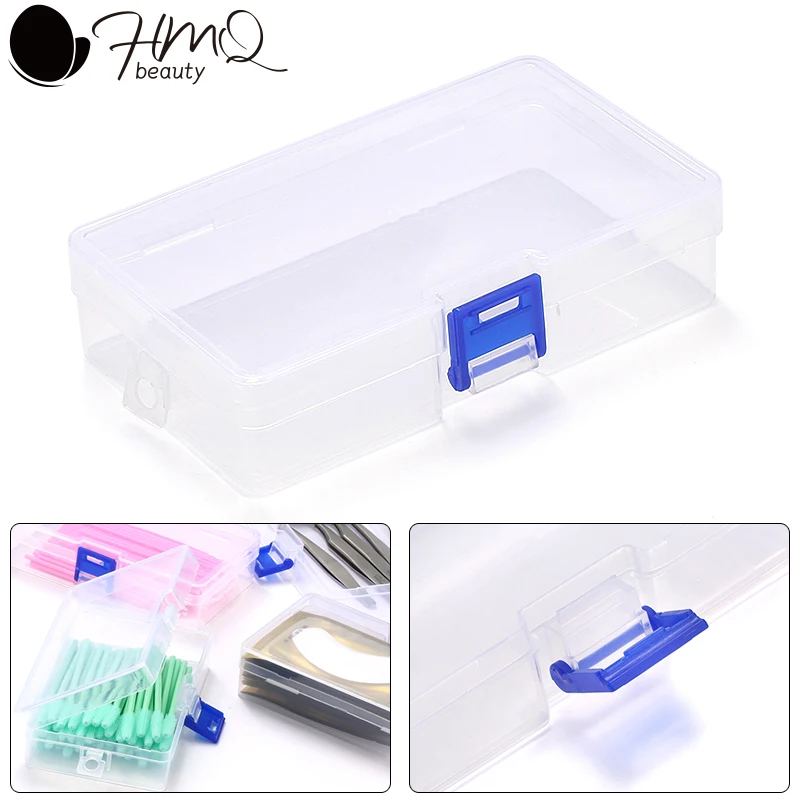 

1 Pcs Eyelash Extension Tool Box Dustproof Transparent Plastic Lashes Supplies Accessories Storages Case Beauty Makeup Box Tools