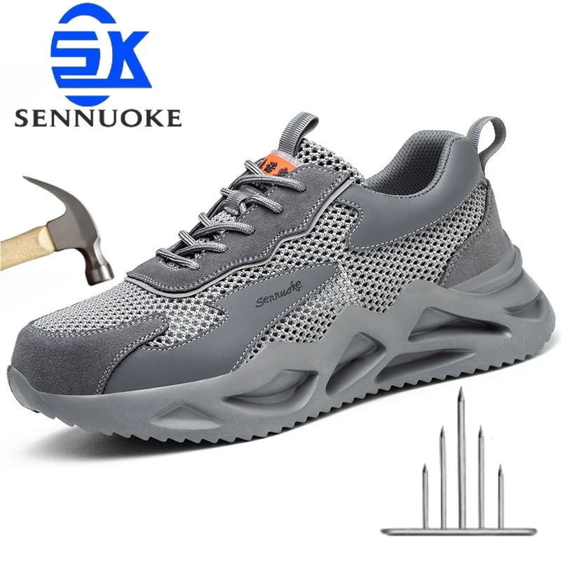 

Safety Shoes Men for Work Lightweight Sport Sneakers Steel Toes Free Shipping Industria Safety Tennis for the Feet Original