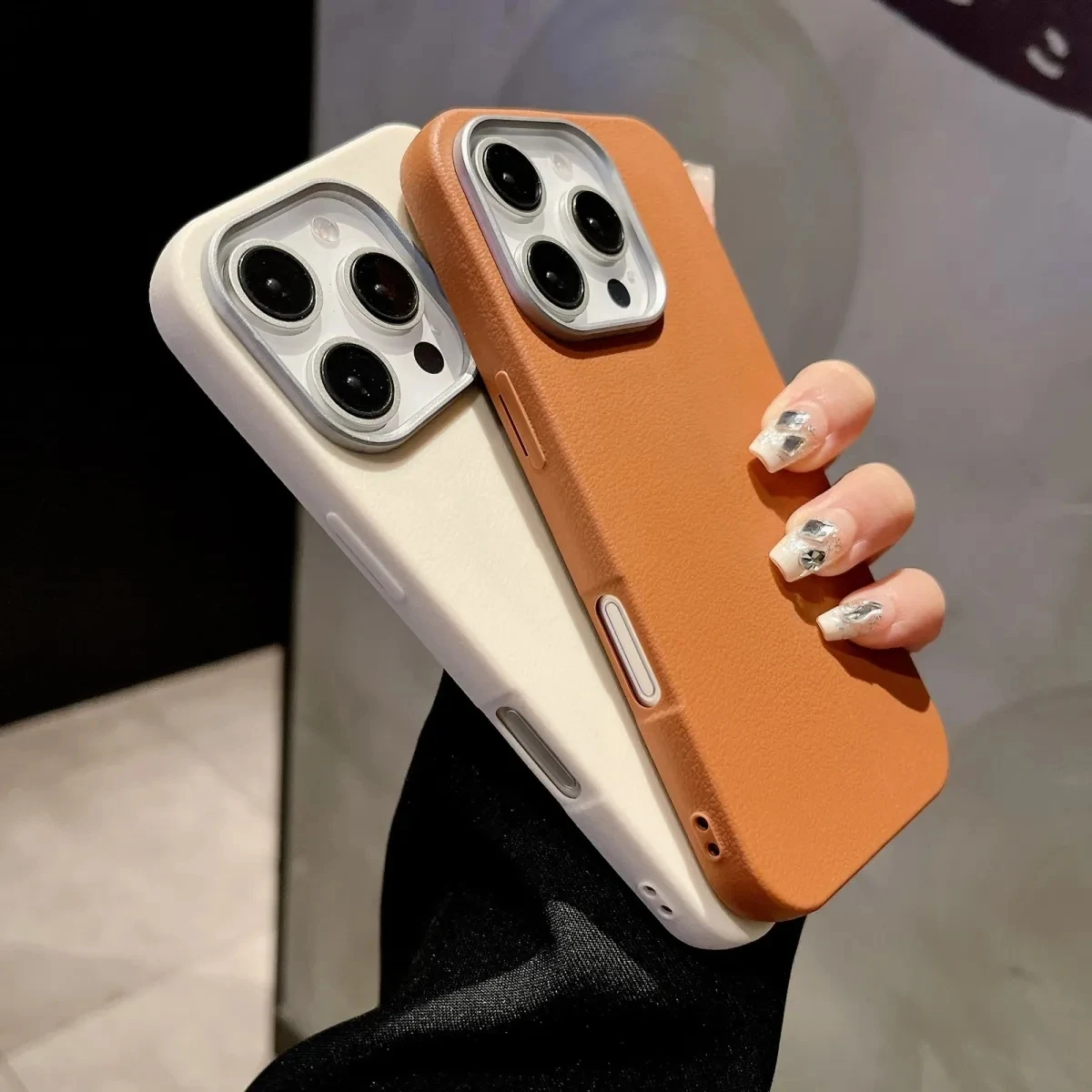 Luxury Matte Leather Phone Case For iPhone 16 15 14 Pro Max 13 12 11 X XS Max XR 7 8 SE 2022 Camera Protection Shockproof Cover - Image 3