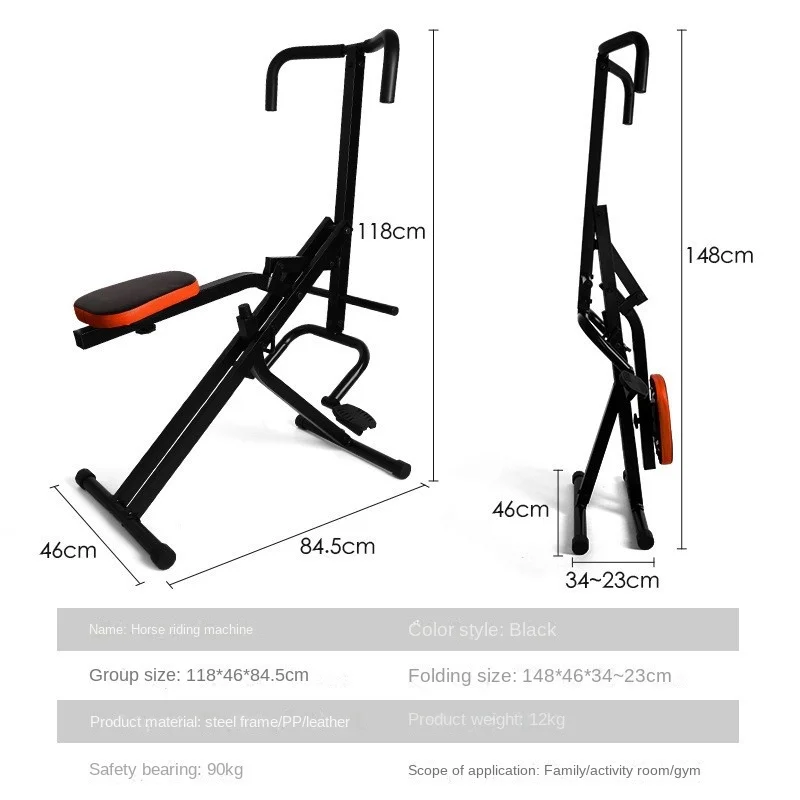 

Household Adjustable Foldable Metal Multi-functional Horse Riding Exercise Machine with Rack for Indoor Fitness and Bodybuilding