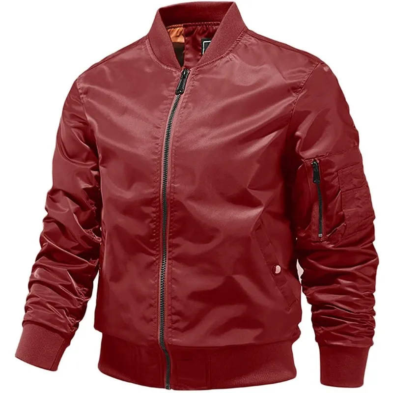 

Men's NEW Riding Real Authentic NAPA Red Leather Jacket High Quality Bomber Soft