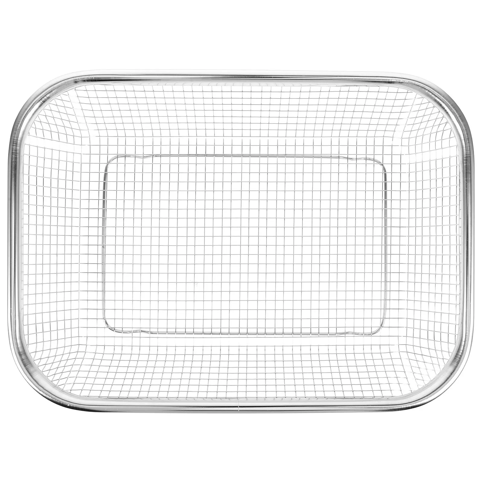 

Heavy Duty Stainless Steel Dishwasher Storage Basket Rectangular Metal Tableware Holder Baking Mesh Basket for Small Items Rapid