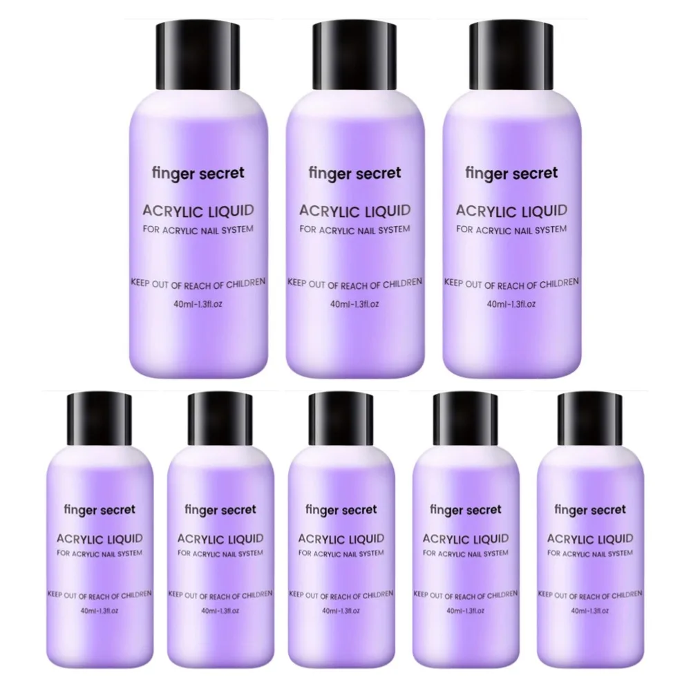 1/3/5PCS 네일 아크릴 액체 모노머 크리스탈 40ml/75ml/120ml/240ml 네일 아트 아크릴 파우더 확장 전문 매니큐어