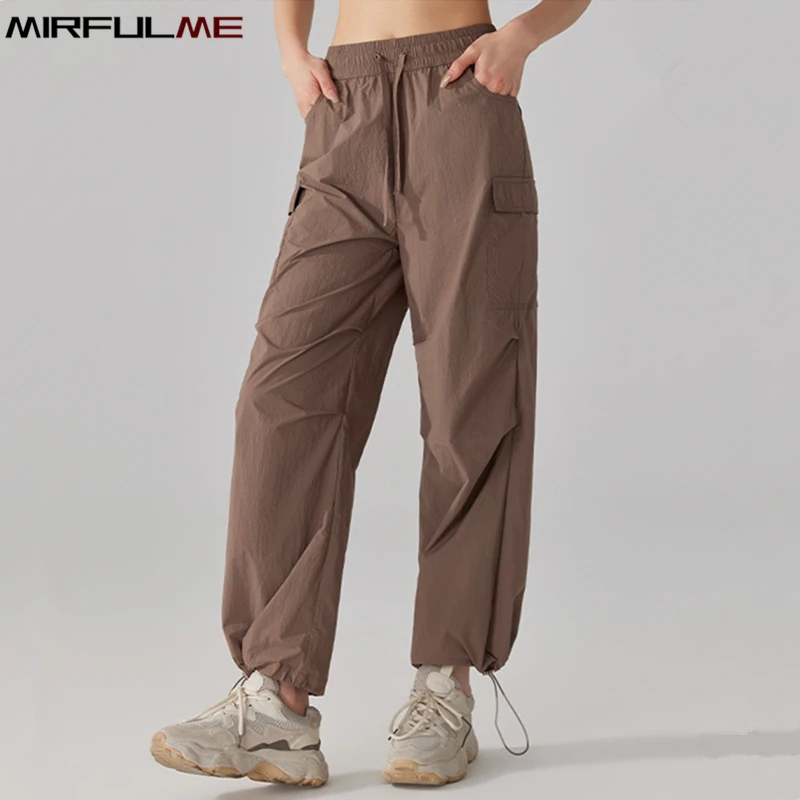 Women Jogger Pants Loose Sport Pant Resisting Wind & Rain Sweatpants Drawstring Running Trousers Gym Fitness Harem Pant For Yoga