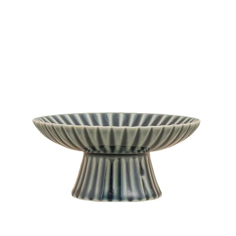 Chinese-style Ceramic High-foot Dessert Plate Birthday Wedding Candy Snack Decoration Service Tray Home Tableware
