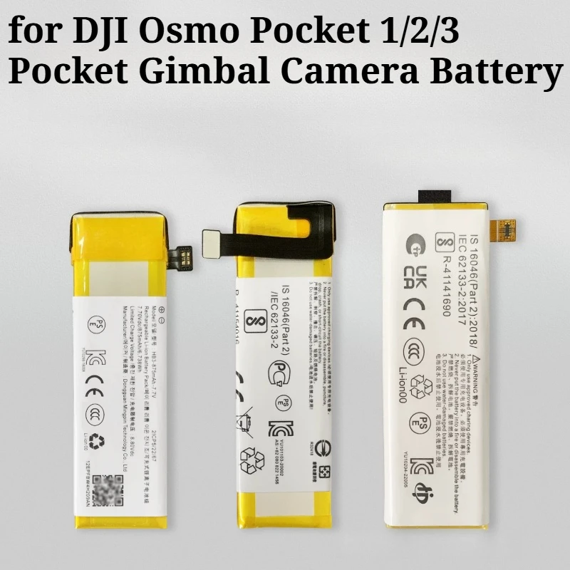 HB3 BHX212 7.7V 875/1300mAh 6.738/10.01Wh Capacity Replacement Battery for DJI Osmo Pocket 1/2/3 Pocket Gimbal Camera Battery