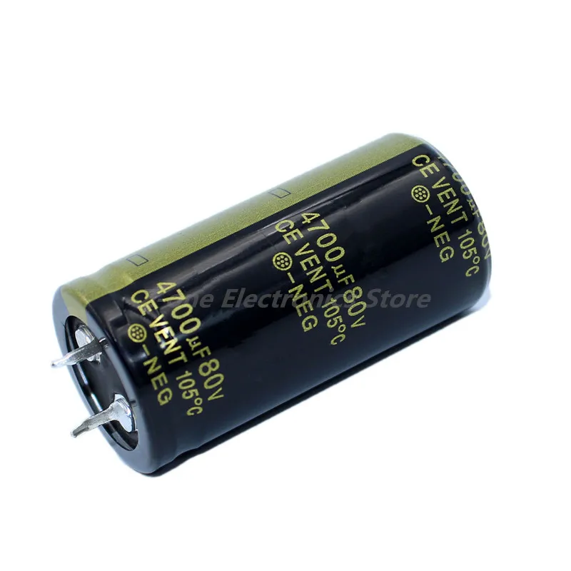 Condensador electrolítico de aluminio de alta calidad, alta frecuencia, baja impedancia, 2-5 piezas, 80V4700UF, 80V, 4700UF, 25x50mm